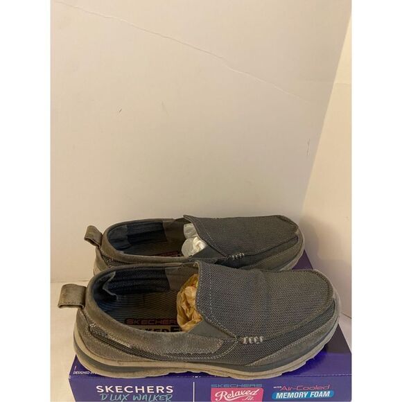 Skechers gray loafer mens size 12 relaxed fit memory foam style #64365 - Picture 1 of 5